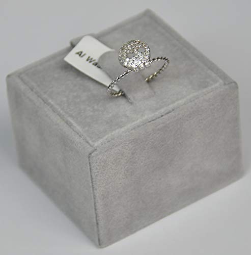 Finger Rhodium Plated Metal With Cubic Zircon (F4083) Silver