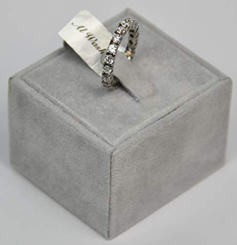 Finger Ring Belgian Design Rhodium Plated Metal with Cubic Zircon (F72258) Silver