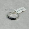 Finger Ring Belgian Design Rhodium Plated Metal with Cubic Zircon (F73328) Silver/Light Black