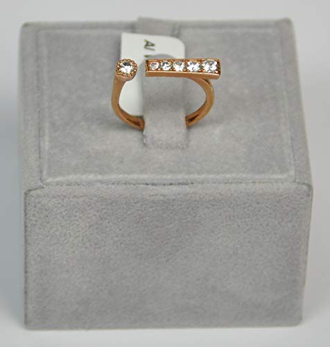 Finger Ring Lebanon Design. Rhodium Plated Metal With Cubic Zircon and Pearl (F4087) Rose Gold
