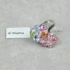 Finger Ring Rhodium Plated Metal With Cubic Zircon (F3795) Silver/Multi Color