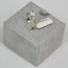 Finger Ring Rhodium Plated Metal With Cubic Zircon (F3818) Silver
