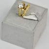 Finger Ring Rhodium Plated Metal With Cubic Zircon (F4195) Gold