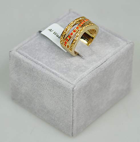 Finger Ring Rhodium Plated Metal With Cubic Zircon (F53334) Gold with Dorado Stone