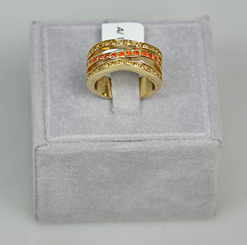 Finger Ring Rhodium Plated Metal With Cubic Zircon (F53334) Gold with Dorado Stone