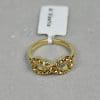 Finger Ring Rhodium Plated Metal with Crystal (F4503) Gold