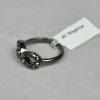 Finger Ring Rhodium Plated Metal with Crystal (F4503) Jet Black