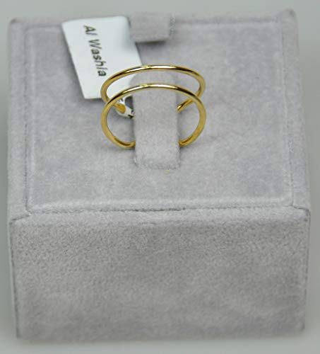 Finger Ring Rhodium Plated Metal with Crystal (F4959) Gold