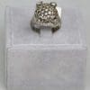 Finger Ring Rhodium Plated Metal with Cubic Zircon (FSP39) Silver