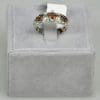 Finger Ring Rhodium Plated Metal with Cubic Zircon (FSP39) Silver/Topaz