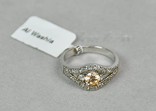 Finger Ring Rhodium Plated with Cubic zircon Stone (F3431)