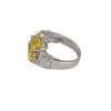 Finger Ring Rhodium Plated with Cubic zircon Stone (F3454) Crystal/Lime