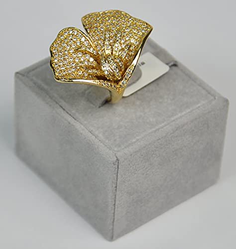 Finger Ring Rhodium Plated with Cubic zircon Stone (F3869) Gold