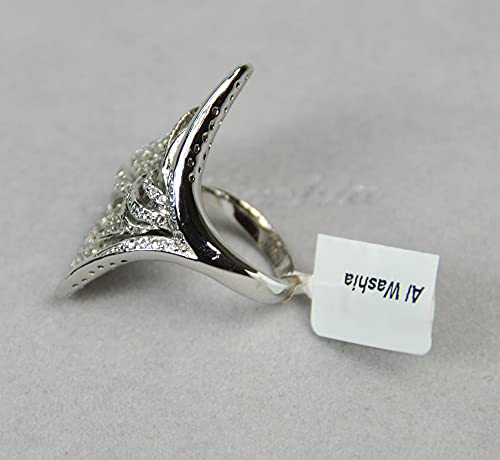 Finger Ring Rhodium Plated with Cubic zircon Stone (F3869) Silver Color