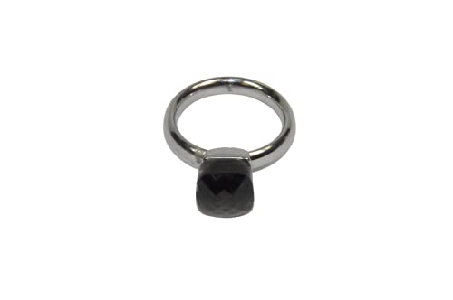 Finger Ring Rhodium Plated with Cubic zircon Stone (F4192) Black