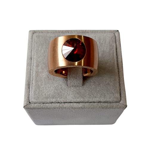 Finger Ring Rhodium Plated with Cubic zircon Stone (F4193) Red