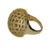 Finger Ring Rhodium Plated with Cubic zircon Stone, Color Gold (F4429)