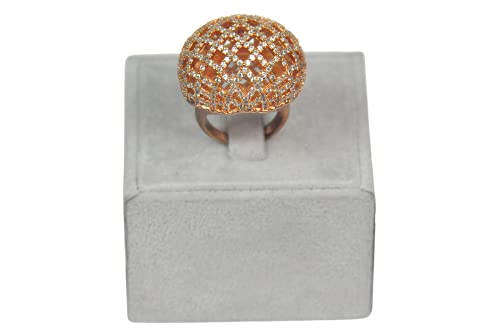 Finger Ring Rhodium Plated with Cubic zircon Stone (F4429)