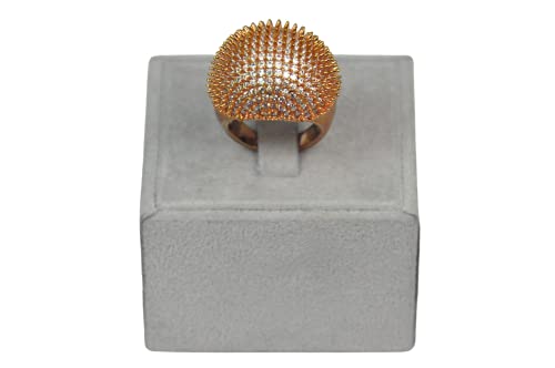 Finger Ring (F4431) Rhodium Plated with Cubic zircon Stone, Rose Gold