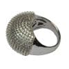 Finger Ring (F4431) Rhodium Plated with Cubic zircon Stone, Silver