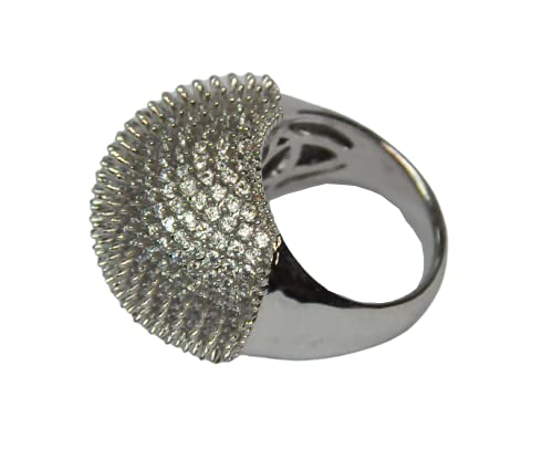 Finger Ring Rhodium Plated with Cubic zircon Stone (F4431)