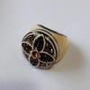Finger Ring Rhodium Plated with Cubic zircon Stone (F5006) Brown