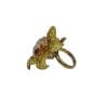 Finger Ring Rhodium Plated with Cubic zircon Stone (F51809) Olivine/Light Topaz