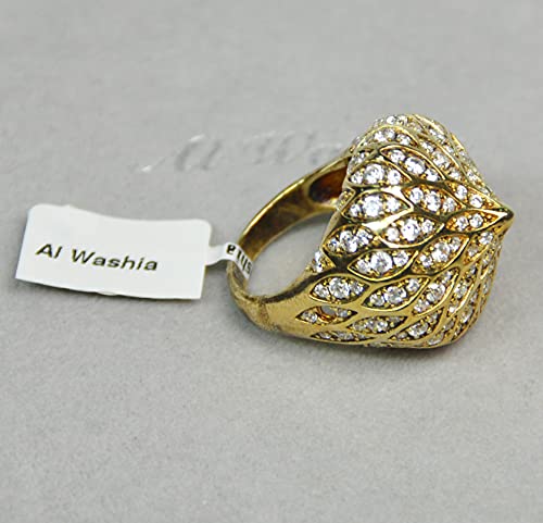 Finger Ring Rhodium Plated with Cubic zircon Stone (F53948) Gold