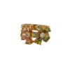 Finger Ring Rhodium Plated with Cubic zircon Stone (F55126) Light Olivine