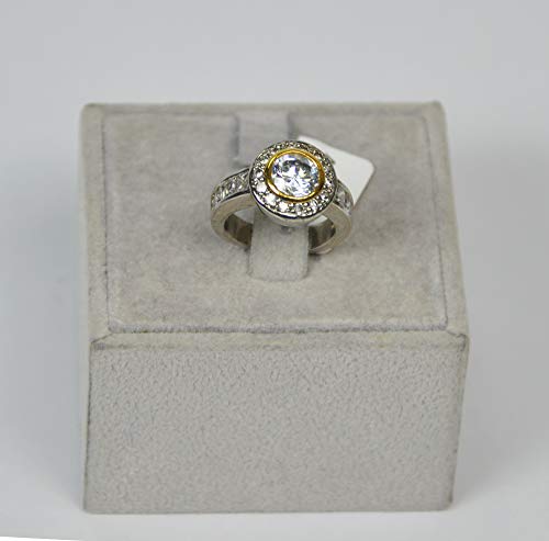 Finger Ring Rhodium Plated with Cubic zircon Stone (F59510)