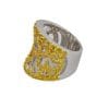 Finger Ring Rhodium Plated with Cubic zircon Stone (F59648) Light Topaz