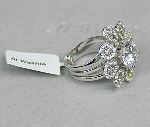 Finger Ring Rhodium Plated with Cubic zircon Stone (F73091)