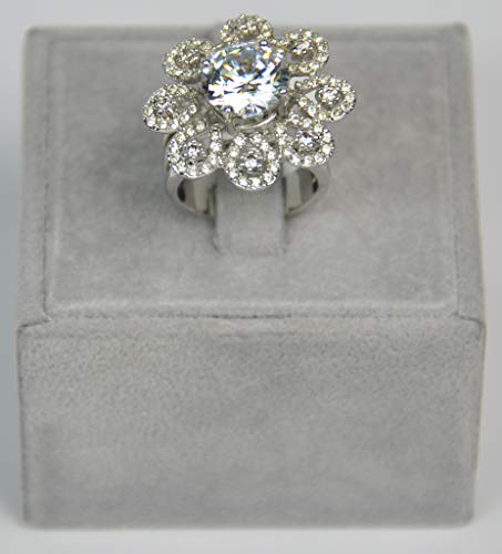 Finger Ring Rhodium Plated with Cubic zircon Stone (F73091)