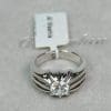 Finger Ring Rhodium Plated with Cubic zircon Stone (F905) Silver