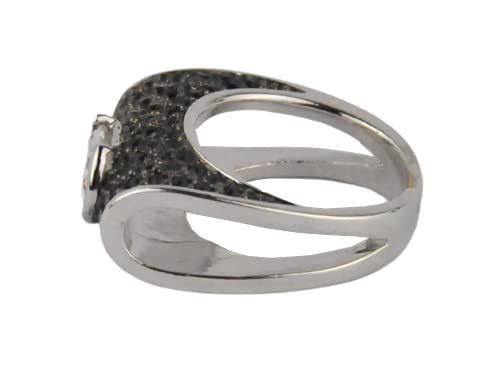 Finger Ring Rhodium Plated with Cubic zircon Stone (F91231)