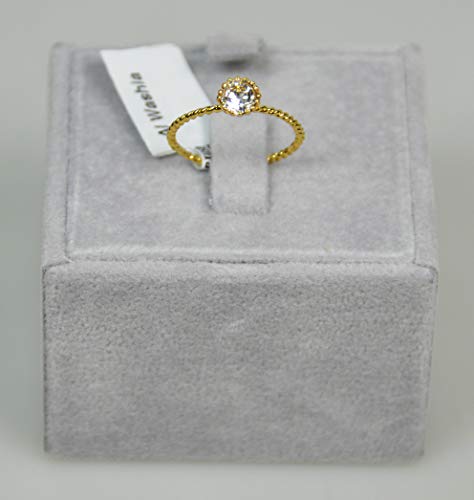 Finger Ring Rhodium plated with Metal Crystal (F4975) Gold