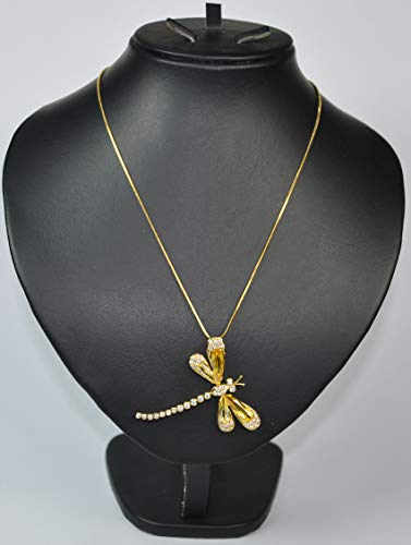 ITALIAN NECKLACE. Gold plated Metal with cubic zircon stone.(N49333) Gold/Yellow