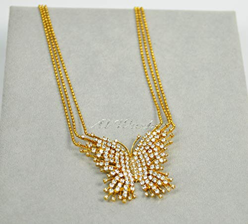 ITALY MADE NECKLACE. Gold Plated Metal with Cubic Zircon stone (N79175) Gold