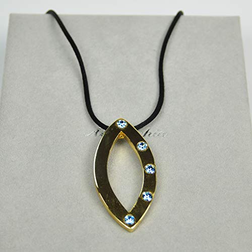 LEBANON MADE NECKLACE Gold Plated Metal with Swarovski stone. (N2695) Black Cord/Gold