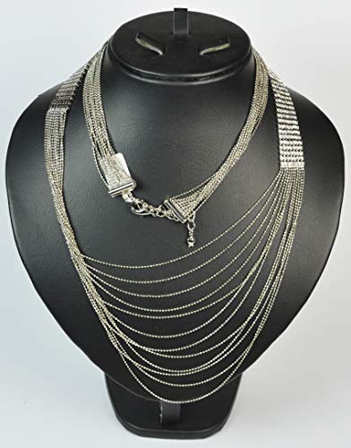 LONG FASHION NECKLACE Accessories with Crystal (N2689) Silver