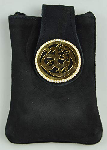 Lebanon Bag with Gold Plated Name (AMAL) with Cubic zircon/Mini Sling bag/Mobile Holder (BGM13) Black