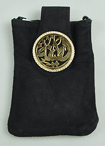 Lebanon Bag with Gold Plated Name (LATHIFA) with Cubic zircon/Mini Sling bag/Mobile Holder (BGM13) Black