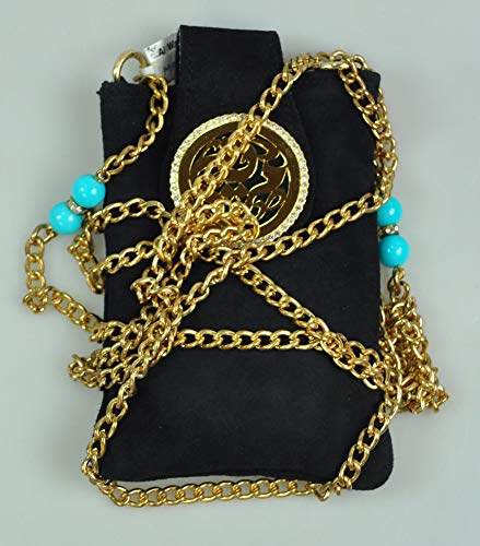 Lebanon Bag with Gold Plated Name (MARYAM) with Cubic zircon/Mini Sling bag/Mobile Holder (BGM13) Black