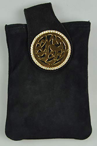 Lebanon Bag with Gold Plated Name (NOORA) with Cubic zircon/Mini Sling bag/Mobile Holder (BGM13) Black