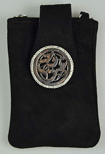 Lebanon Bag with Silver Plated Name (MARYAM) with Cubic zircon/Mini Sling bag/Mobile Holder (BGM13) Black
