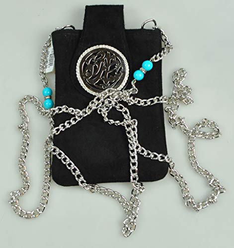 Lebanon Bag with Silver Plated Name (SARA) with Cubic zircon/Mini Sling bag/Mobile Holder (BGM13) Black