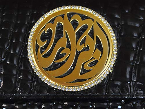 Lebanon Bag with gold Plated Name (ABRAR) with Cubic zircon/Synthetic Bag (BG1306) Black