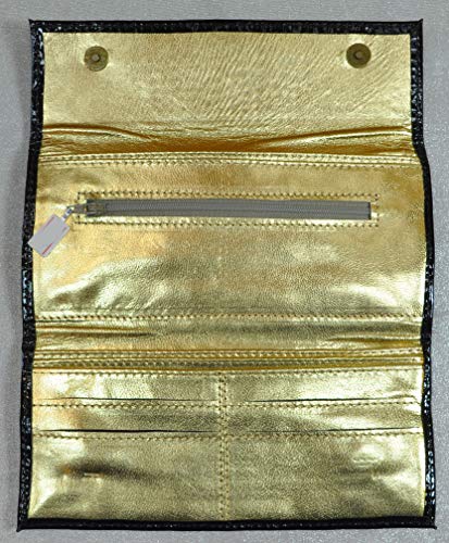 Lebanon Bag with gold Plated Name (HAMDA) with Cubic zircon/Synthetic Bag (BG1306) Black