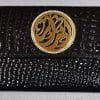 Lebanon Bag with gold Plated Name (ABRAR) with Cubic zircon/Synthetic Bag (BG1306) Black