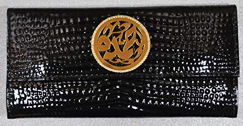 Lebanon Bag with gold Plated Name (HAMDA) with Cubic zircon/Synthetic Bag (BG1306) Black